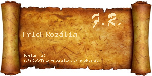 Frid Rozália névjegykártya